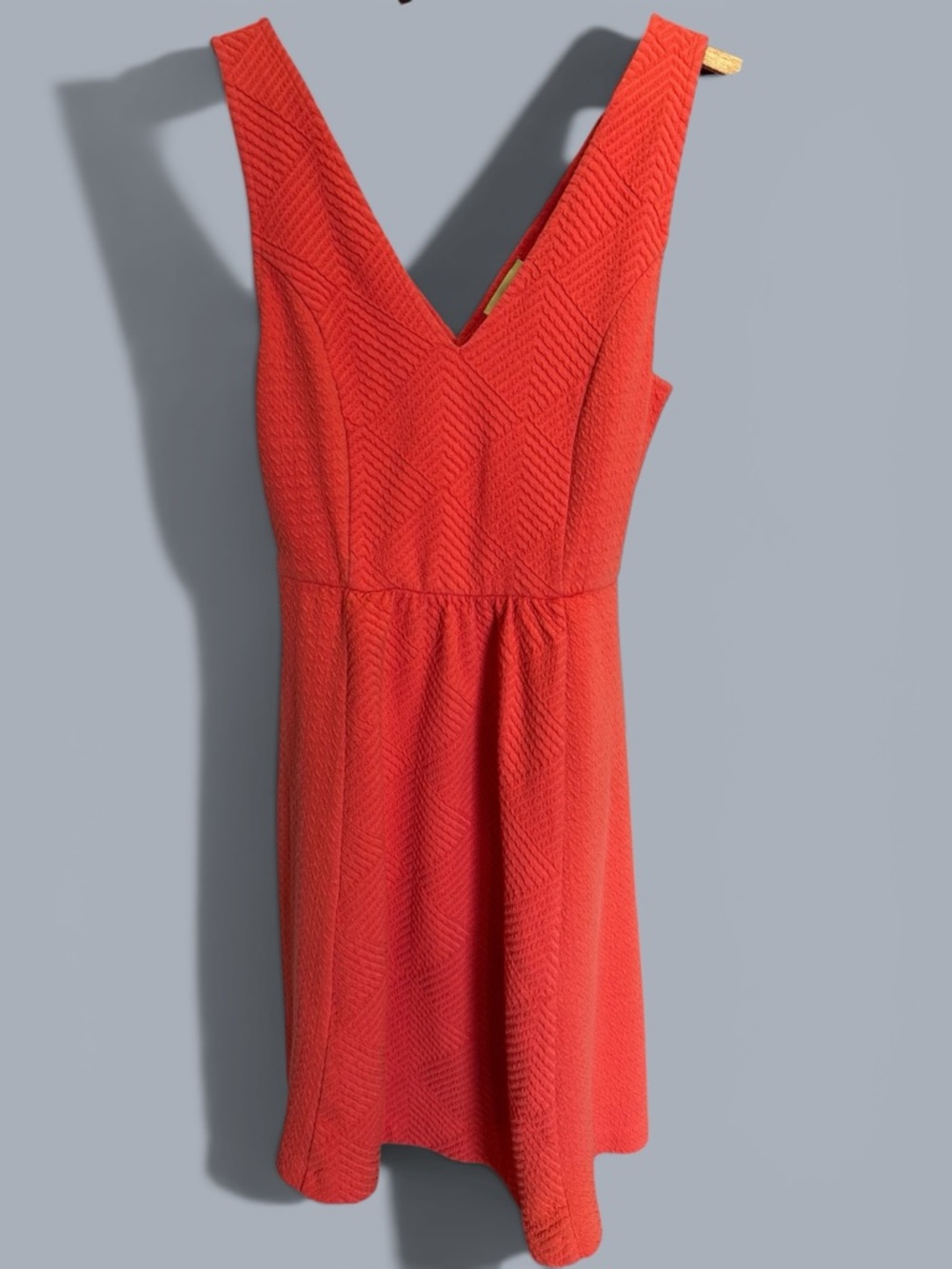 Maeve by Anthropology Coral V-Neck Textured Sleeveless Dress